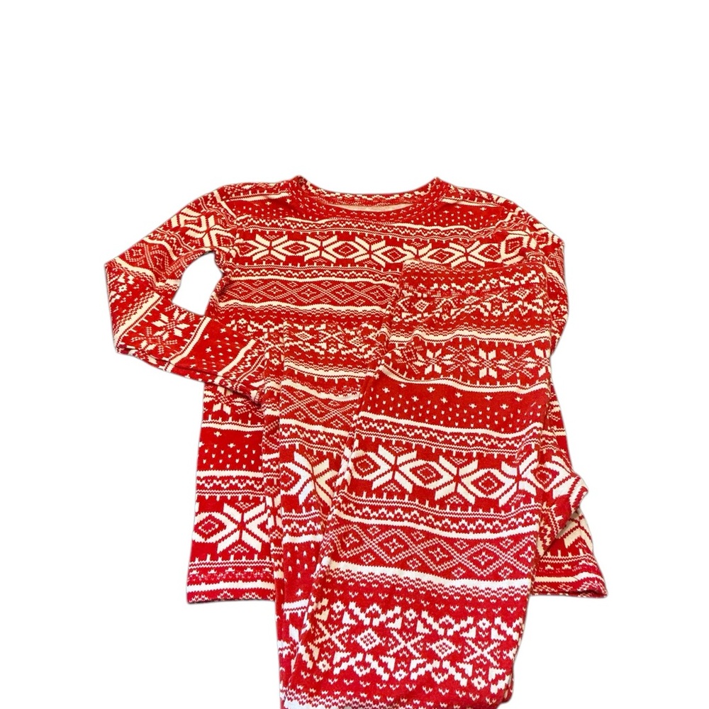 GAP Red and White Knit Pajama Top